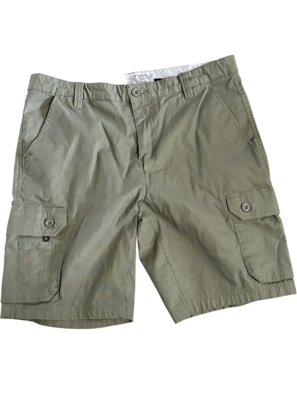 Jockey Cargo Shorts Mens 36 Green Stretch Flat Front Utility Pockets Casual